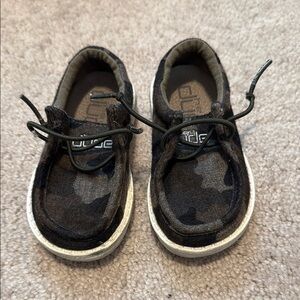 Toddlers Hey Dude Black, Green and Gray Moccasins Casual Style